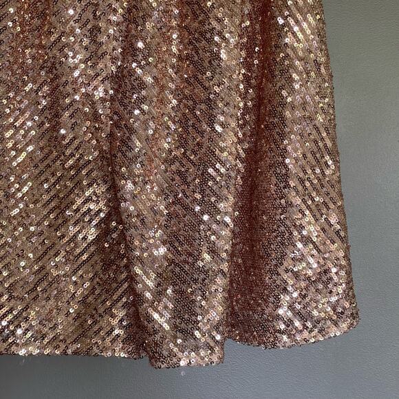 NWT MAJE Sequin Shorts In Metal Pink Size XS Rose Gold Flouncy Dress Shorts Chic - Picture 11 of 16